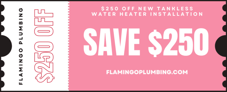 tankless water heater installation discount coupon for $250